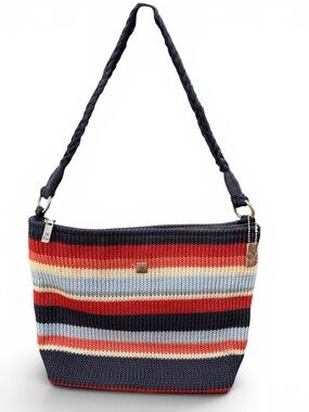 5 for $25!! Lina Crocheted Muticolor Striped Shoulder Bag.